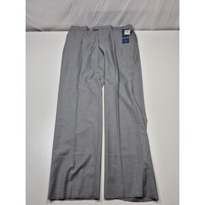 Leonardo Valenti Dress Pants Mens 44x36 Gray Wool Flat Front Unhemmed NWT